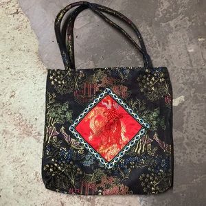 Black embroidered bag